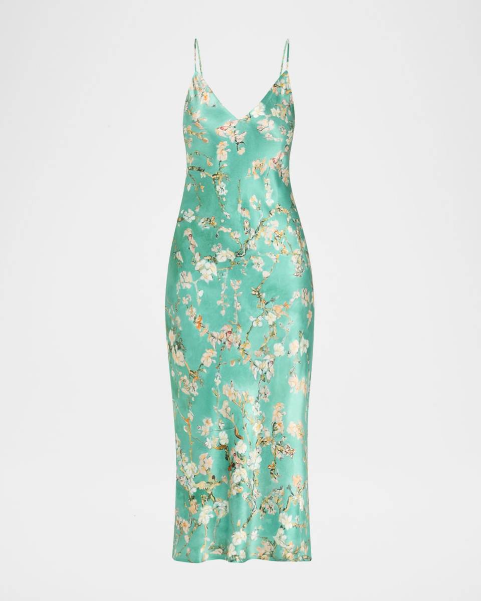 Cherry Blossom Seridie Mid-Length Slip Dress